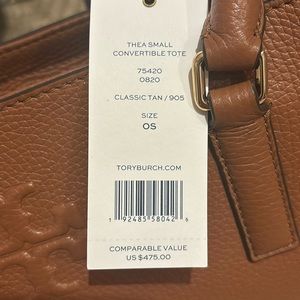 Tory Burch small Thea Tote in tan leather- never worn